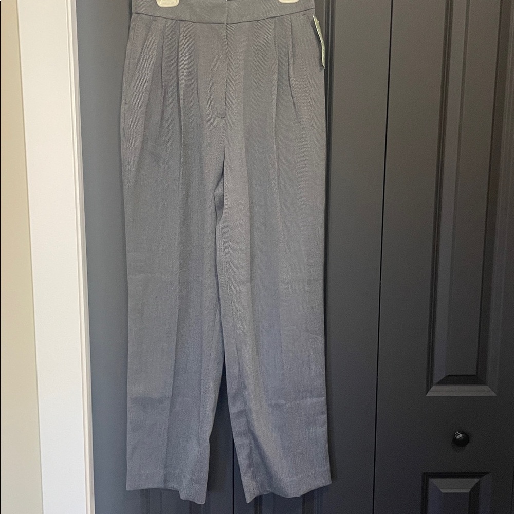H&M Black and White Herringbone Trousers